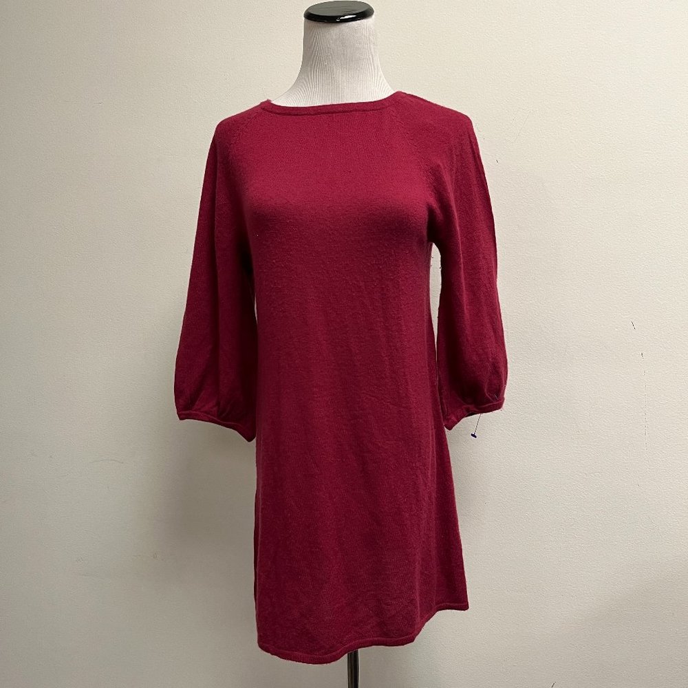 Lily Mcneal rose pink cashmere knit sweater dress bell sleeve S